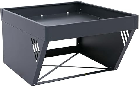 PROREGAL Mähroboter-Garage mit Pflanzkasten | HxBxT 40x60x70cm | Dach Unterstand Rasenmäher Metall | Anthrazit