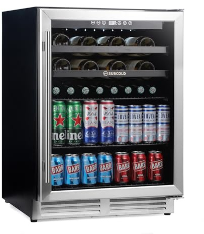 Subcold Integra60 Built-In Beer & Wine Fridge | 3-18°C | 60cm | Integrated 2-in-1 beer & wine cooler with LED, frost-free ventilation & compressor cooling | Built-in undercounter design