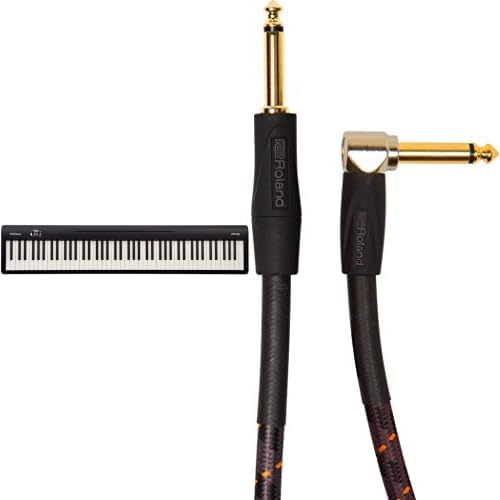 Roland FP-10 88-Note Digital Piano with Gold Series Instrument Cable 5ft Angled
