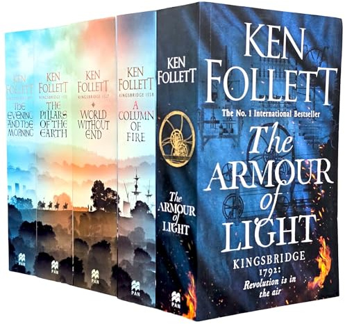 Kingsbridge Series by Ken Follett 5 Books Collection Set (The Armour of Light, A Column of Fire, World Without End, The Pillars of the Earth & The Evening and the Morning)