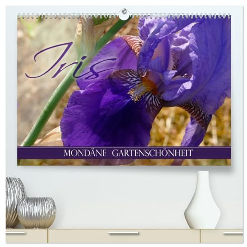 Iris - mondäne Gartenschönheit (hochwertiger Premium Wandkalender 2026 DIN A2 quer), Kunstdruck in Hochglanz: Irisblüten, elegant in Szene gesetzt (CALVENDO Natur)