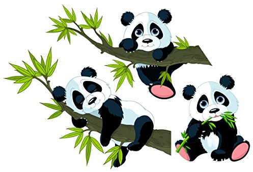 PPS. Imaging Fenstersticker Fensterfolie Fensterbild Pandabären Set HxB: 97 x 145cm