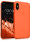 kwmobile Case Compatible with Apple iPhone X Case - Soft Slim Protective TPU Silicone Cover - Neon Orange
