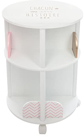 Atmosphera - Kinderbücherregal rund - weiß und rosa H 59 cm - Rosa