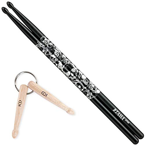 Tama 5ATotenkopf Schwarz Skull Drumsticks + Schlüsselanhänger