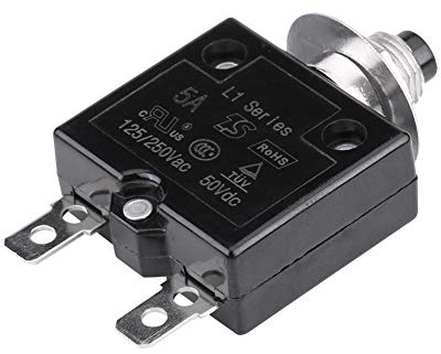 Interruttore Termico 5 A / 8 A / 10 A / 15 A / 18 A / 20 A / 30 A, Protezione Sovraccarico di Corrente Interruttore Automatico di Ripristino Manuale Interruttore (5A)