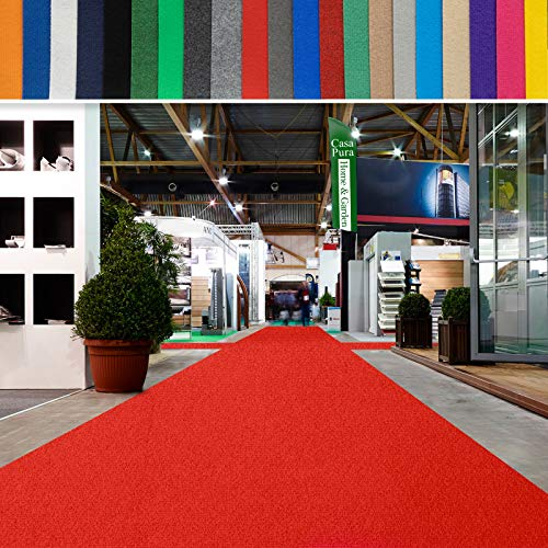 casa pura Messeteppich bis 40 m Länge - schwer entflammbar - Nadelfilz Meterware als Hochzeitsteppich Rollteppich Eventteppich VIP Teppich - Auslegware für Privat & Gewerbe (rot, 100x500 cm)