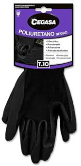 CEGASA Guantes Poliuretano Negro Extra Grande T10 PAR