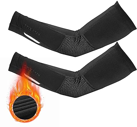 ROCKBROS Manguitos de Brazos Calentadores para Ciclismo Running Conducir Deportes de Invierno Hombres Mujeres
