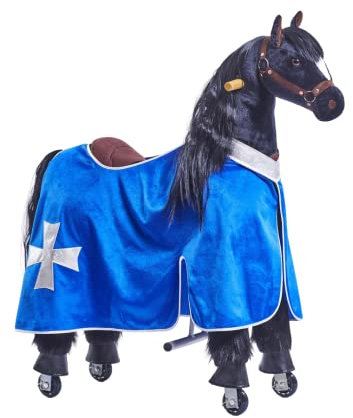 Ponnie Schabracke fur mechanisches Pferd M (Blau) 5-12 Jahre