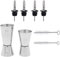 Youery 2 Misurino Cocktail,4 Acciaio Inox Versatori Beccuccio,2 Spazzola,Acciaio Inossidabile Cocktail Jigger 25/50 ml & 15/30 ml,liquore pour beccucci,Set di misurino per Bar Party Vino Cocktail