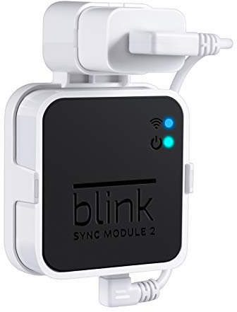 Outlet Wall Mount for Blink Sync Module 2, Mount Bracket Holder for Blink Outdoor Camera and Blink Indoor Security Camera with Easy Mount Short Cable - White