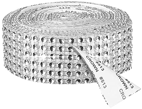 3 Yards Selbstklebende Kristall Strass, Acryl Strass Diamant Band, Diamant Band, Für Brautstrauß Fotorahmen, DIY Dekoration Aufkleber mit, DIY Kunsthandwerk(6 Row, 3cm)