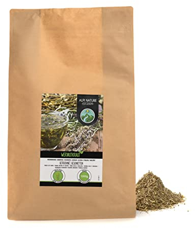 Absinthe Thé 1kg par Alpi Nature, Thé en Feuilles, Herbe d'Absinthe Délicatement Séchée et Coupée