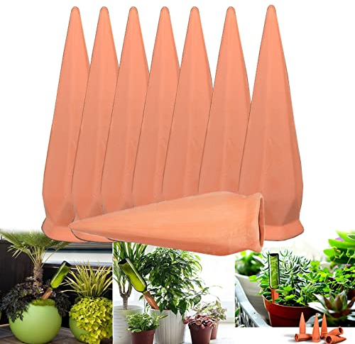 MKNZOME Irrigation Goutte a Goutte Bouteille, 8Pcs Arrosage Goutte à Goutte Oyas a Planter Terre Cuite Arroseur Automatique Plantes Système D'Irrigation pour Jardin Maison Intérieur Extérieur