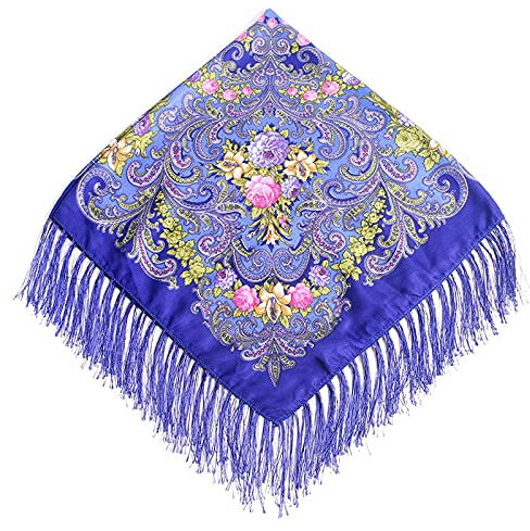 Russische quadratische Schals, ukrainisches Stirnband, Schal, muslimische Hijab-Kopfbedeckung, Turban, Schal, Wickeltuch, traditionelles Decken-Oberteil, W6, 90x90cm