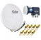 Satellitenschüssel Komplettset 4 Teilnehmer - Stromspar-Set | Fuba DAA 850 G Satellitenschüssel 85cm Alu hellgrau + DUR-line Blue Eco Quad LNB 4 Teilnehmer (stromsparend, DVB-S2, HDTV, UHD 4K/8K, 3D)