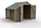 Forest Garden 4LIFE Apex Shed 6x8 - Double Door - No Windows - With Lean-To