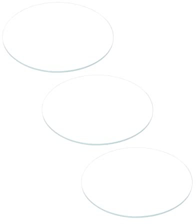 sourcing map 3Stück Uhr Glas Kristall Linse, 43,5mm Durchmesser 1,1mm Kantenstärke Doppelkuppel Runde Klarsichtglas Ersatzteile für Uhrmacher Uhr Glas Linse Ersatzteil