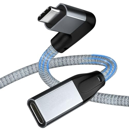 UseBean Right Angle USB C Extension Cable 3m, 90 Degree USB-C 3.1 Gen2 10Gbps Male to Female 4K Video Cord,L-Shape Type C Extender,for iPhone 15 Max,MagSafe Charger,MacBook Mac iPad Pro/Air