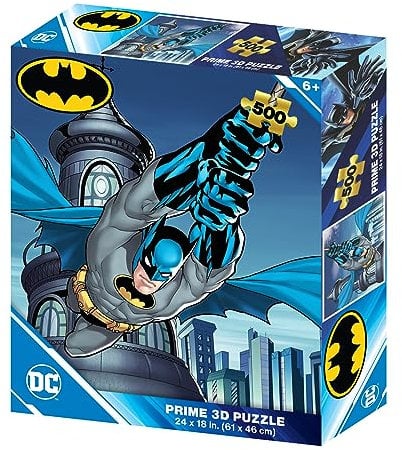PRIME 3D | DC Comics - Batman Soaring | 3D Lenticular Jigsaw Puzzle Age 6+ | 61cm x 46cm - 500 pcs | Games & Puzzles | Ages 6+