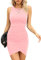 Missufe Vestido de verano para mujer, estilo bodycon, Rosa., M