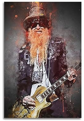VZRSQZK Musik-Billy Gibbons Poster, dekoratives Gemälde, Leinwand-Wandposter und Kunstdruck, modernes Familienschlafzimmer-Dekor-Poster, 40 x 60 cm