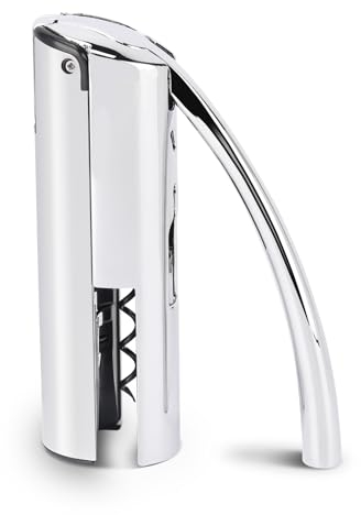 Wine opener compact vertical lever corkscrew with built in foil cutter