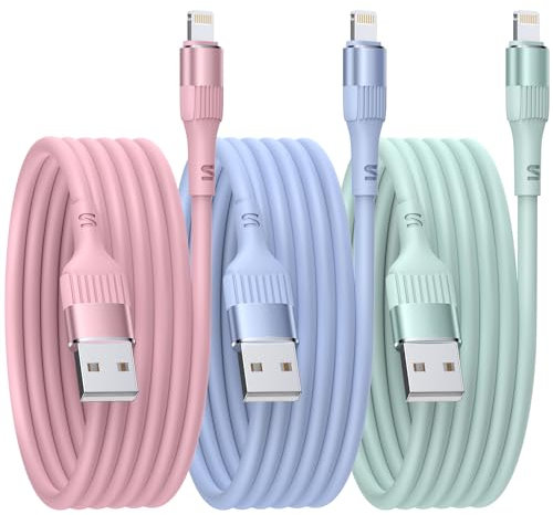 Nebite iPhone Charger,3PACK 6FT/1.8M MFi Certified Lightning Cable Fast Charge TPE Long iPhone Charging Cable Compatible with iPhone 14 13 12 11 Pro Max Pro XS X XR 8 7 6