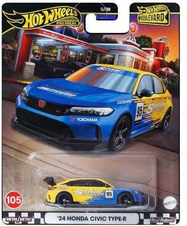Hot Wheels Modellauto Honda Civic Type R '24 - Die Cast Maßstab 1:64 - Länge 7 cm - HRT61 - Serie Boulevard 105