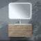 doporro Badmöbel-Set Waschbecken-Unterschrank Badezimmer Wandmontage-Unterschrank BTH: 100x48x50 cm in Eiche Greige inkl. Mineralguss-Waschbecken und LED-Spiegel Aqualis