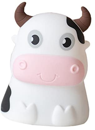 HOMSFOU Kuh Nachtlicht Schreibtischlampe Entzückendes Kuhlicht Dekorative Lampe Kommode Tischlampe Cartoon Kuh Lampe LED Die Kuh Schreibtischlampe Kind Sensorlicht