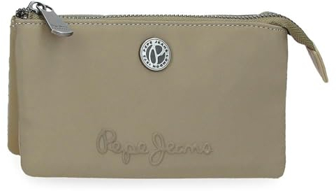 Pepe Jeans Corin Porte-Monnaie Trois Compartiments Vert 17,5 x 9,5 x 2 cm Polyester et PU by Joumma Bags, Vert, Talla única, Porte-Monnaie à Trois Compartiments