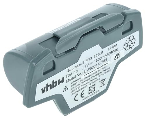 vhbw Akku kompatibel mit Kärcher WV5 Plus | WV50, 1.633-563.0, WV2 2ND, WV55, WV5, WV2 Premium Home Cleaner Heimroboter Grau (1500 mAh, 3,7 V, Li-Ion)