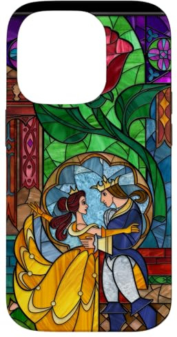 Disney Beauty and the Beast Belle and Prince Stained Glass Case for iPhone 14 Pro