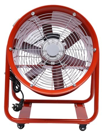 XUEMANSHOP Industrie Ventilator, 1100W Trommelventilator mit Kabel und Räder, 6 Ventilatorflügeln, Einstellbarer Winkel 0°-90°, 15000m³/h, Industrieventilator Standventilator