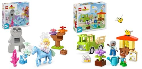 LEGO DUPLO | Disney ELSA und Bruni im Zauberwald, Eiskönigin-Spielzeug & DUPLO Town Imkerei und Bienenstöcke, Lernspielzeug