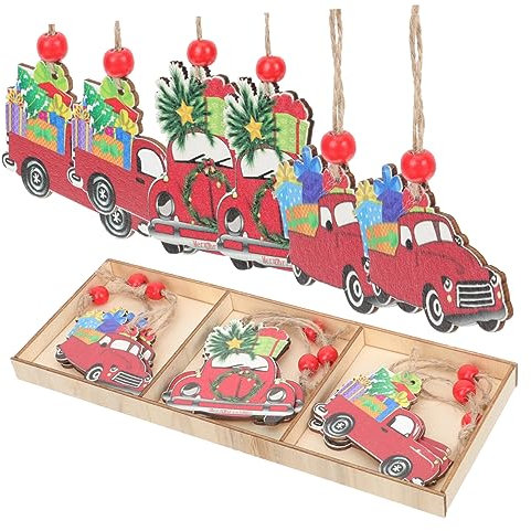 Cabilock 9piezas Adornos Colgantes De Madera Adornos para Árbol De Navidad Decoración Navideña