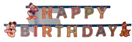 Disney - Pancarta Mickey Mouse Feliz Cumpleaños (Talla Única) (Multicolor)
