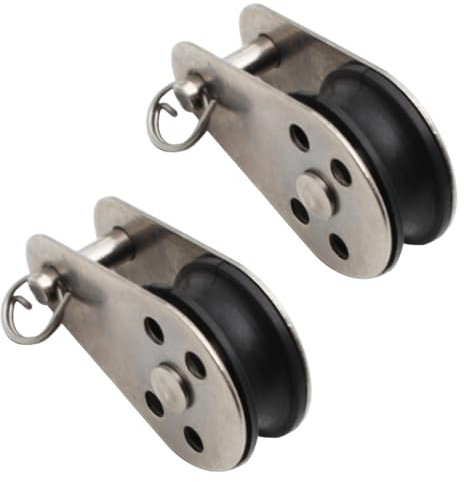 AYVRUOP 2 Pièces Poulie De Traction,Poulie En Acier Inoxydable, Poulie De Bateau à Voile, Poulie De Corde En Nylo,Poulie De Levage Pour Corde De Levage De Voile Kayak Corde à Linge
