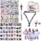 Blackpink Fanartikel, Kpop Blackpink Geschenkset für Fans, Blackpink Merch Set, 12 Blatt Aufkleber, 1 Lanyard SchlüSselband, 1 Stift, 1 Kartenspiel, 1*Stehschild, 1*Zeichnungstasche