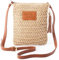 FULEI Summer Straw Crossbody Bags for Women Small Lightweight Woven Beach Bag with Tassel, Adjustable PU Strap, Zipper Pocket