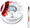 VoltShine Cable coaxial de 100m para antena, color blanco, ideal para transmisión de televisión y conexión de dispositivos de señal.