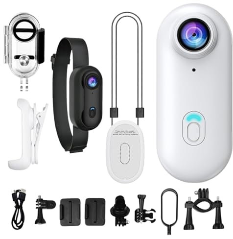 Camera indossabile - Action Cam compact 1080p | Dispositivo vlogging portatile | Registratore sportivo leggero | Mini Body Cam | Video-fre-fre Capture Travel Companion per le avventure per animali d
