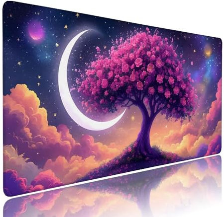 Alfombrilla Ratón XXL Púrpura Accesorios Escritorio Protector Mesa Tapete Árbol Alfombrilla Gaming Mouse Pad 600x300x3mm Desk Mat Tapete Impermeable Base Antideslizante, para PC Gamer Oficina d-985