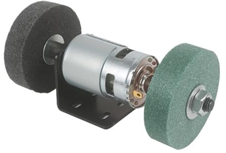 Edelsteinschleifer, Kleine Schleifmaschine, Poliermaschine, Schleifmaschine, Schärfmaschine, Heim-DIY-Jade-Schmuck, Bank-Schleifwerkzeu für DIY-Edelsteine(DoubleShaftPower)