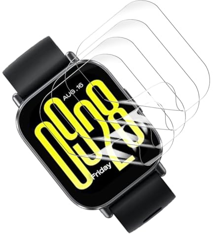 Rnnmeeko [4 Pack Protector de Pantalla para Xiaomi Redmi Watch 5 Active [No Cristal Templado] Hidrogel Flexible [Anti-arañazos], HD TPU Película Protectora para Xiaomi Redmi Watch 5 Active