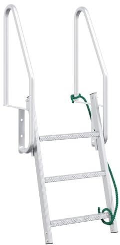 vidaXL 3-stegs bryggstege Silver 58 x 77 x 144 cm Aluminium