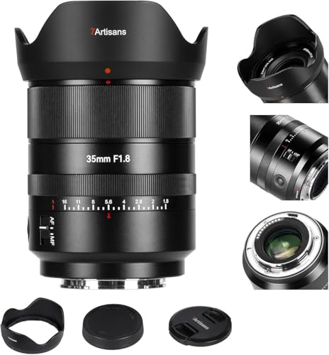 7artisans AF 35mm f1.8 Plein Cadre Objectif Compatible avec Nikon Z Mount, Grande Ouverture, Mise au Point,Face/Eye autofocus/Manuel pour Nikon Z Mount Mirrorless Camera Z5 Z6 Z7 Z50 Z6Ⅱ Z7Ⅱ(Noir)