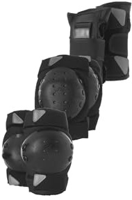 Protektoren Set für Erwachsene 6 teilig mit Handgelenk Ellenbogen Knie Schutz stoßdämpfend verstellbar reflektierend für Inline Skating und Skateboard (M)